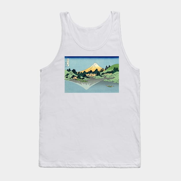 Mount Fuji reflects in Lake Kawaguchi, seen from the Misaka Pass in Kai Province - Katsushika Hokusai Tank Top by themasters